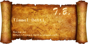 Timmel Betti névjegykártya
